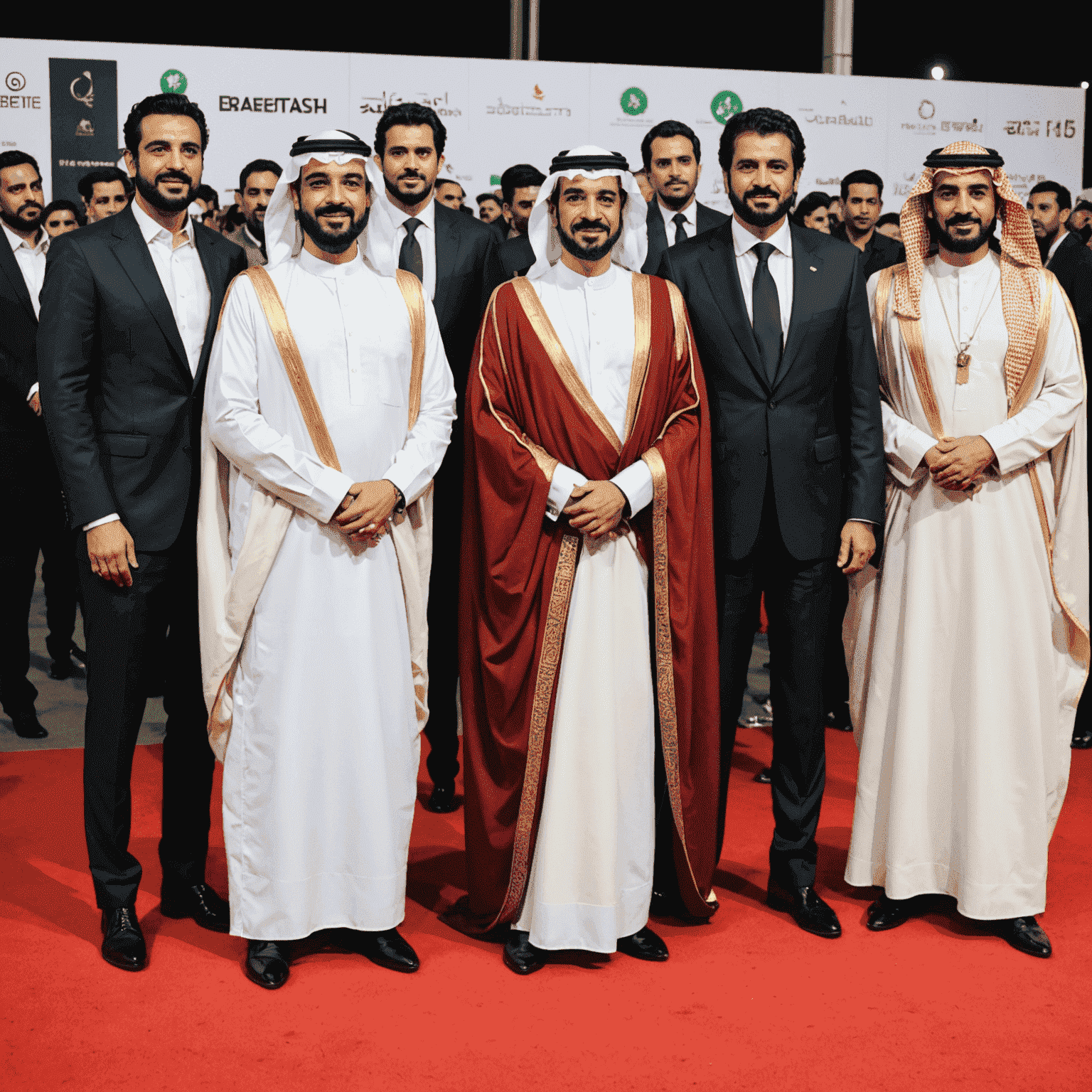 Red carpet event with Saudi celebrities at a film premiere