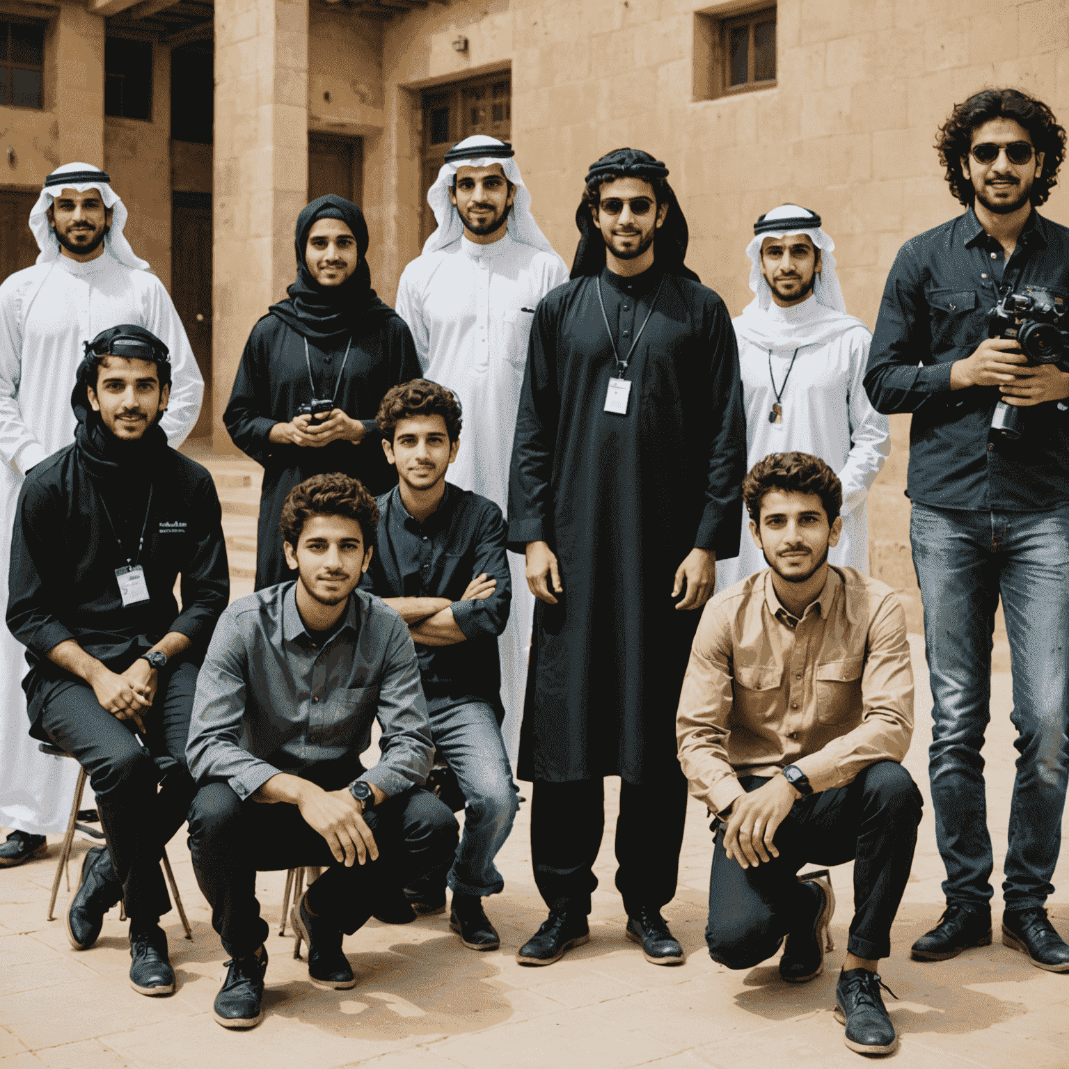 Group of young Saudi filmmakers participating in a workshop