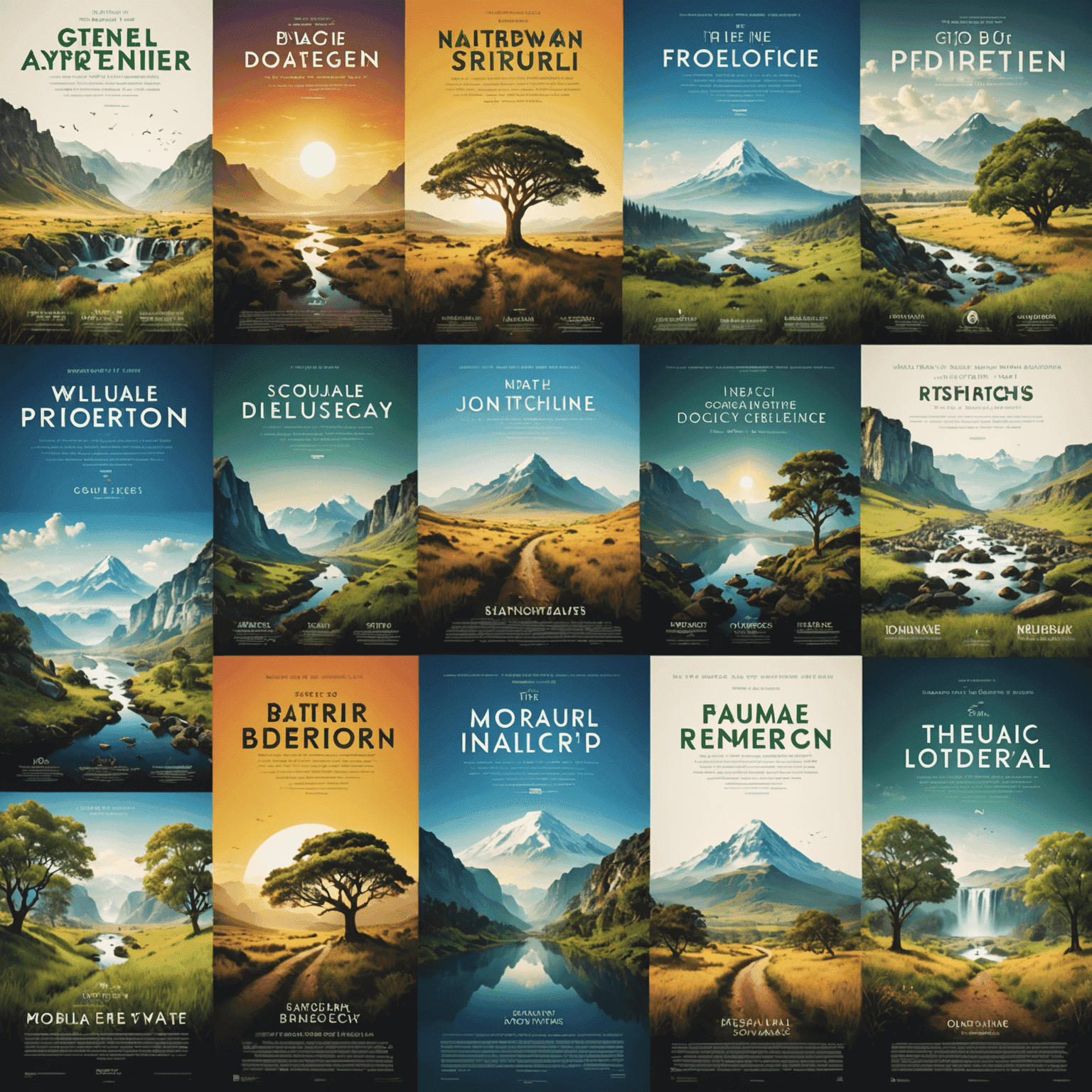 Diverse collection of documentary posters covering topics like nature, history, and culture
