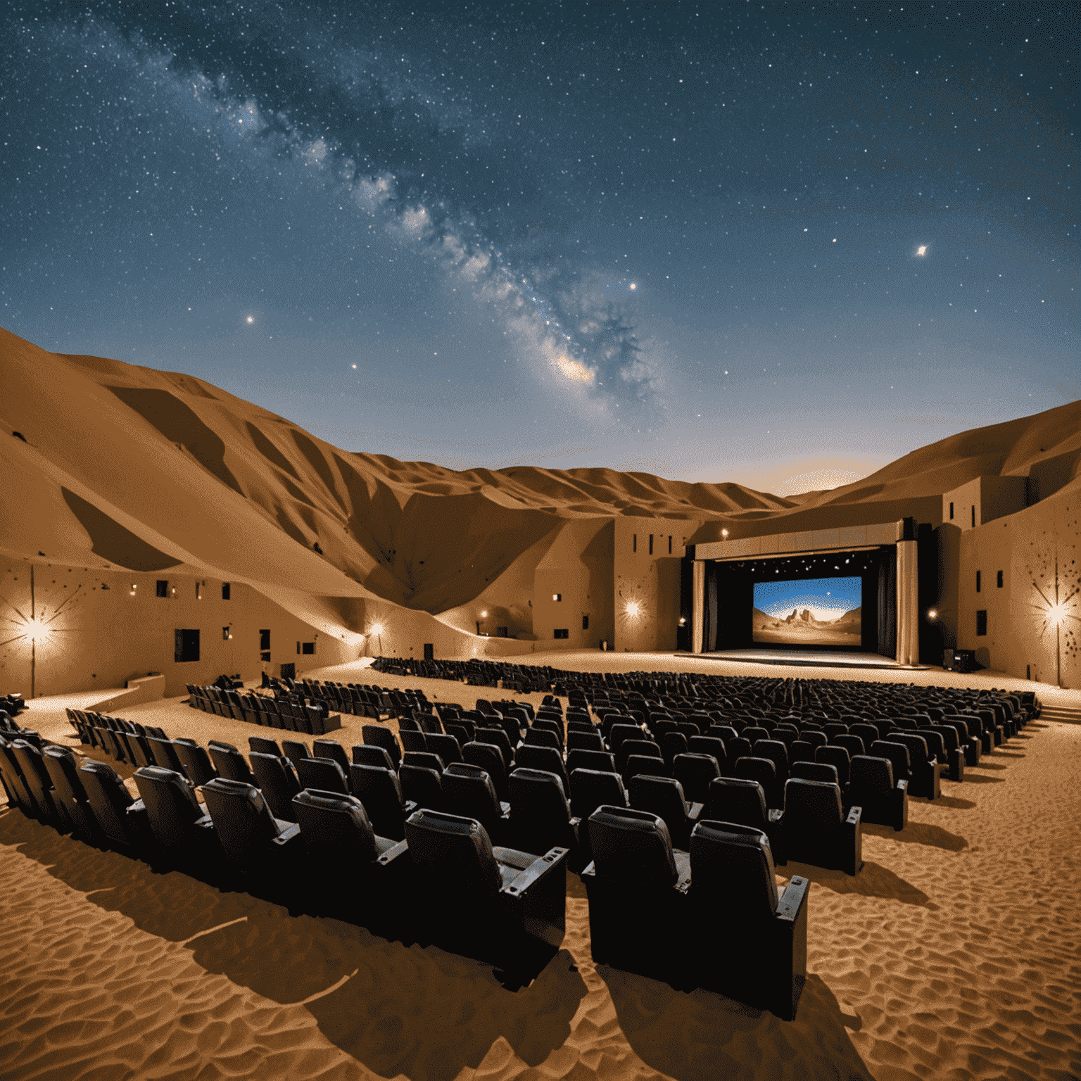 Tabuk Desert Star Cinemas with an open-air theater and stargazing area